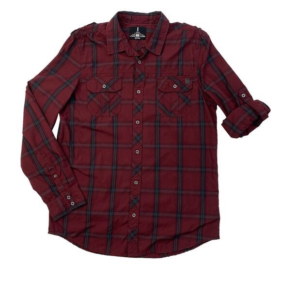 i Jeans by Buffalo Shirt Mens L Large Plaid Cotton Blend Long Sleeve Button Up - Picture 1 of 9